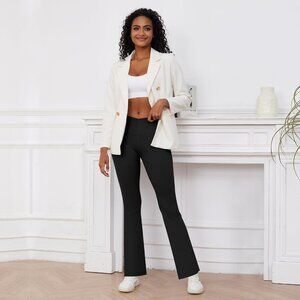 Cityoga V Crossover Tummy Control Flare Leggings Wide Leg Yoga Pants